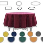 EXKLUSIV HEIMTEXTIL Gartentischdecke mit Fransen Tischdecke rund oval eckig...