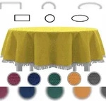 EXKLUSIV HEIMTEXTIL Gartentischdecke mit Fransen Tischdecke rund oval eckig...