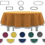 EXKLUSIV HEIMTEXTIL Gartentischdecke mit Fransen Tischdecke rund oval eckig...