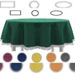 EXKLUSIV HEIMTEXTIL Gartentischdecke mit Fransen Tischdecke rund oval eckig...