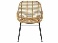 SIT Möbel Armlehnstuhl Tom Tailor | Sitzschale Rattan natur | Gestell Metall | B 56