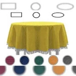 EXKLUSIV HEIMTEXTIL Gartentischdecke mit Fransen Tischdecke rund oval eckig...
