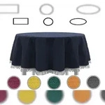 EXKLUSIV HEIMTEXTIL Gartentischdecke mit Fransen Tischdecke rund oval eckig...