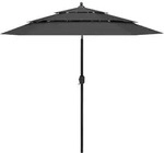 vidaXL Sonnenschirm mit Aluminium-Mast 3-lagig Anthrazit 2,5 m