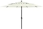 vidaXL Sonnenschirm mit Aluminium-Mast 3-lagig Sandfarbe 3,5 m