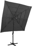 vidaXL Sonnenschirm mit Aluminium-Mast 4-lagig Anthrazit 250x250 cm