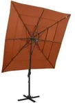 vidaXL Sonnenschirm mit Aluminium-Mast 4-lagig Terrakotta 250x250 cm