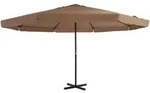 vidaXL Sonnenschirm f&uuml;r den Au&szlig;enbereich mit Aluminiumstange, 500 cm, Modell Taupe