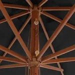 vidaXL Sonnenschirm f&uuml;r den Au&szlig;enbereich mit Holzmast 350 cm Anthrazit Modell