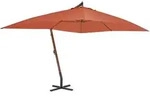 vidaXL Ampelschirm mit Holz-Mast 400x300 cm Terrakotta