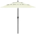 vidaXL Sonnenschirm mit Aluminium-Mast 3-lagig Sandfarbe 2,5 m