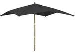 vidaXL Sonnenschirm mit Holzmast Schwarz 300x300x273 cm