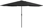 vidaXL Gartensonnenschirm mit Metallstange 390 cm, schwarzes Modell Ventura Elite