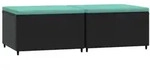 vidaXL Gartenhocker 2 Stk., Sitzhocker mit Kissen Stahlrahmen, Modular Hocker f&uuml;r