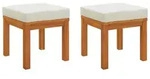 vidaXL Gartenhocker mit Kissen 2 Stk. 40x40x42 cm Massivholz Akazie