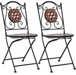 vidaXL Bistrost&uuml;hle Mosaik 2 Stk. Keramik Braun