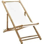 vidaXL Liegestuhl Bambus und Canvas
