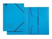 LEITZ Eckspannermappe, A4, Füllhöhe 350 Blatt, Pendarec-Karton, blau