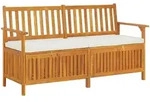vidaXL Truhenbank mit Kissen 148 cm Massivholz Akazie