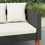 vidaXL 3-Sitzer-Gartensofa mit Auflagen Poly Rattan Schwarz