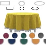 EXKLUSIV HEIMTEXTIL Gartentischdecke mit Fransen Tischdecke rund oval eckig...