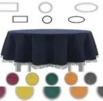 EXKLUSIV HEIMTEXTIL Gartentischdecke mit Fransen Tischdecke rund oval eckig...