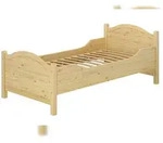 Erst-Holz Seniorenbett extra hoch Rollrost 90x200 Massivholz Kiefer Holzbett