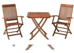 Merxx Comodoro Set 3tlg., 2 Klappsessel, 1 Klapptisch 70 x 70 cm, Eukalyptus