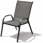 Mojawo Outdoorstuhl Gartenstuhl Stapelstuhl Metall Textilen Anthrazit