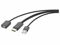 Renkforce USB-A-Stecker auf HDMI-Kabel mit USB-A-Buchse, 2 m