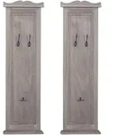 Mendler 2er-Set Garderobe T33, Wandgarderobe Garderobenpaneel, Wandhaken Holz