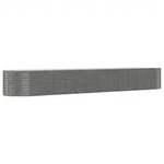 vidaXL Hochbeet Grau 554x100x68 cm Pulverbeschichteter Stahl