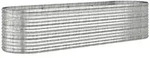 vidaXL Hochbeet Verzinkter Stahl 296x80x68 cm Silbern
