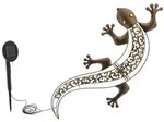 Haushalt International Solar LED Wandlicht Deko Gecko mit 10 warmweissen LEDs 70457