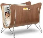Relaxdays Zeitungsst&auml;nder Holz, Bugholz, Zeitungskorb, modernes Design, robust,