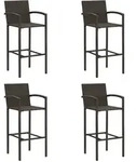 vidaXL Barhocker 4 Stk. Braun Poly Rattan