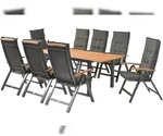Merxx Tilos Set 17tlg., 8 Klappsessel, 8 Auflegepolster, 1 Tisch 150(200) x 90...