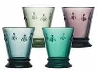 La Rochère Biene Abeille Wasserglas 260 ml 4er Set farbig