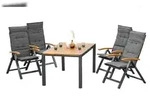 Merxx Tilos Set 9tlg., 4 Klappsessel, 4 Kissen, 1 Ausziehtisch 150 (200) x 90...