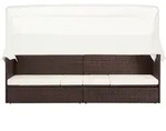 vidaXL Gartensofa mit Sonnendach Poly Rattan Braun