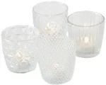 Teelichthalter Marilu Glas lackiert klar H.7,5 cm &Oslash;.7,5 cm 4-teilig