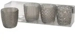 Teelichthalter Marilu Glas lackiert grau H.8 cm &Oslash;.8 cm 4-teilig