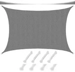 UV Sonnensegel 4x6 HDPE Rechteckig Sonnenschutz &Uuml;berdachung Garten Balkon Grau