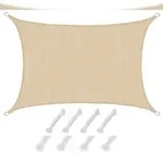 UV Sonnensegel 3x4 HDPE Rechteckig Sonnenschutz &Uuml;berdachung Garten Balkon Beige