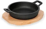 WAS Germany - Servierpfanne Cast Iron 35, mit Holzuntersetzer, &Oslash; 10 cm,