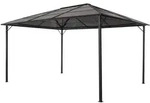 vidaXL Gartenpavillon mit Dach Aluminium 4&times;3&times;2,6 m Schwarz