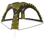 vidaXL Partyzelt mit LED und 4 Seitenw&auml;nden 3,6x3,6x2,3 m Gr&uuml;n