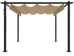 vidaXL Pavillon mit Ausziehbarem Dach 3x3 m Taupe