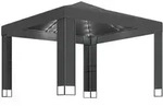 vidaXL Pavillon mit Doppeldach & LED-Lichterkette 3x3 m Anthrazit