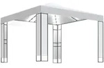 vidaXL Pavillon mit Doppeldach & LED-Lichterkette 3x3 m Wei&szlig;